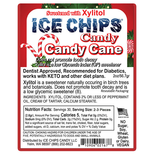 ICE CHIPS® Candy Cane Xylitol Candy