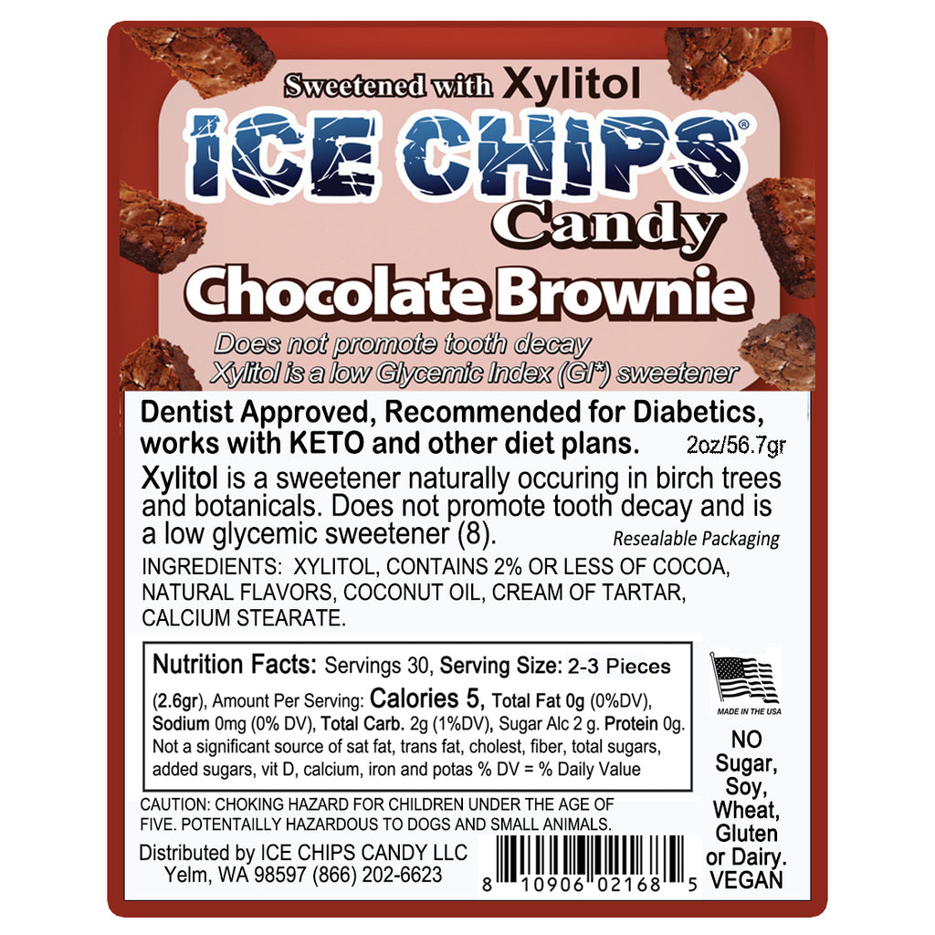 ICE CHIPS® Chocolate Brownie Xylitol Candy