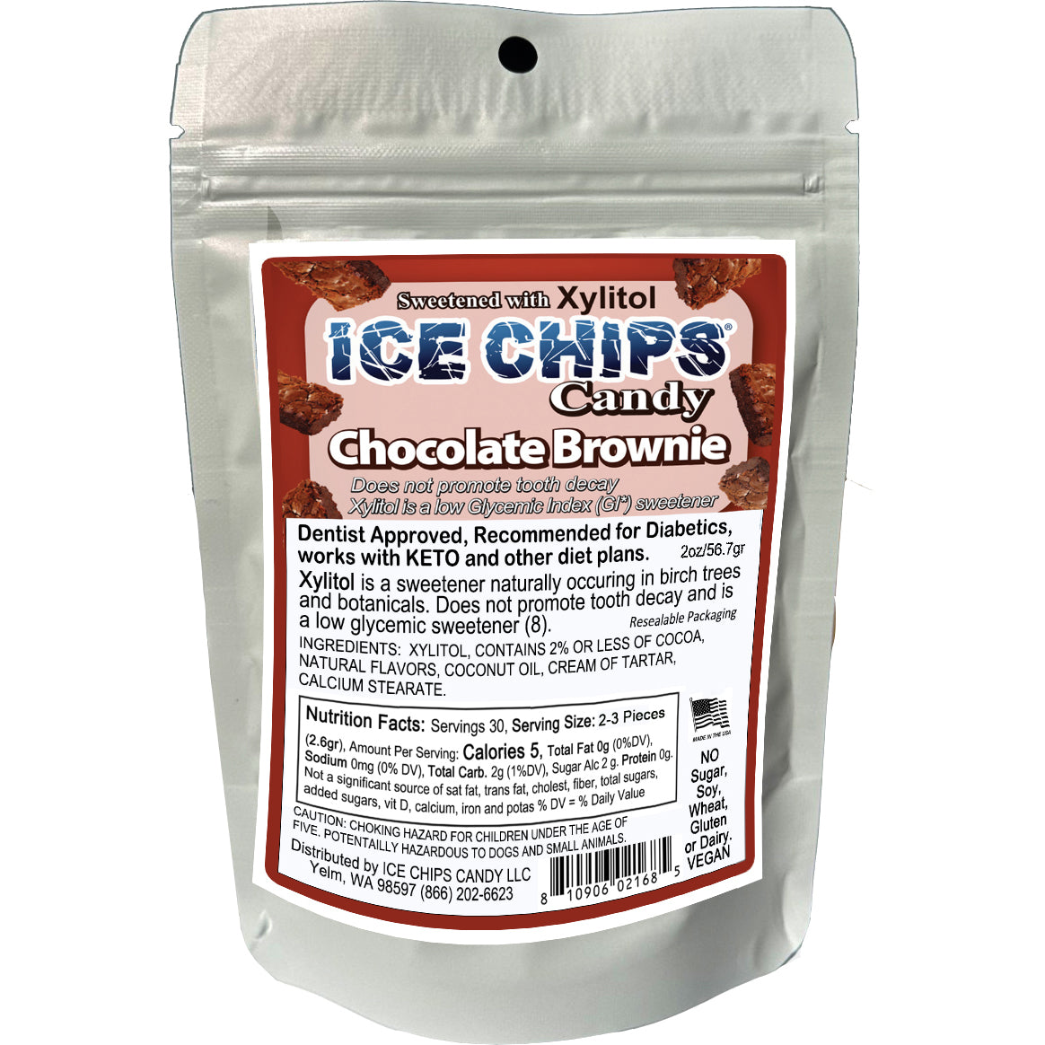 ICE CHIPS® Chocolate Brownie Xylitol Candy