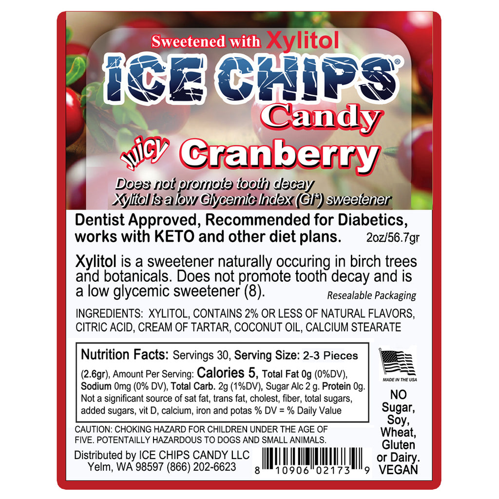 ICE CHIPS® Cranberry Xylitol Candy