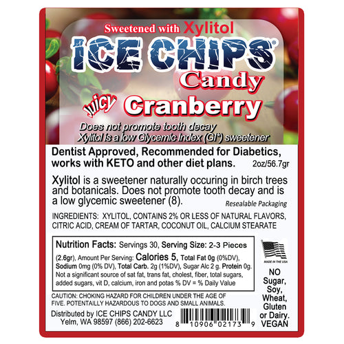 ICE CHIPS® Cranberry Xylitol Candy