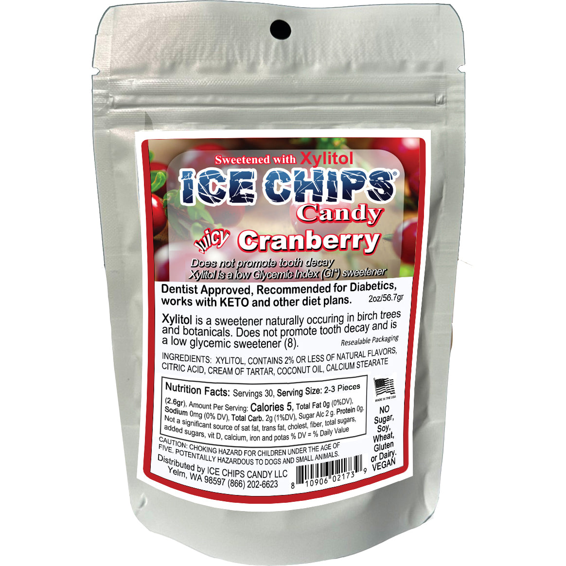 ICE CHIPS® Cranberry Xylitol Candy