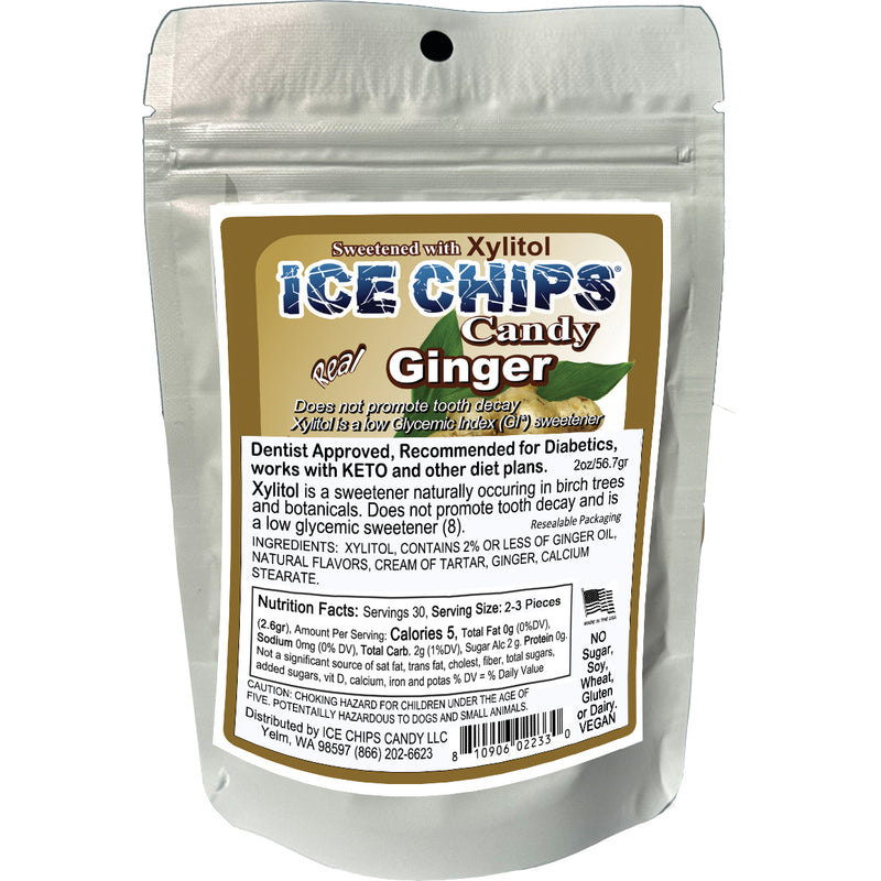 ICE CHIPS® Ginger Xylitol Candy