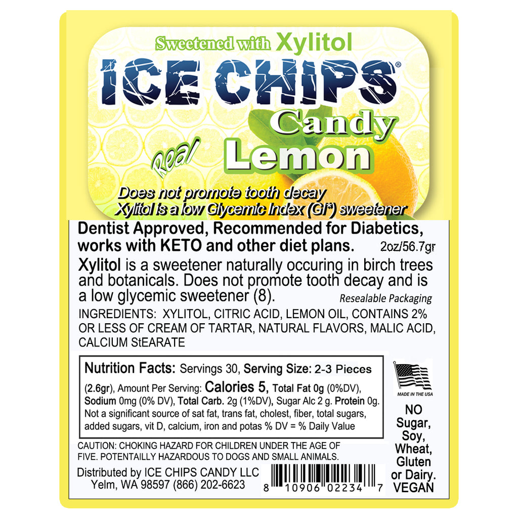 ICE CHIPS® Lemon Xylitol Candy
