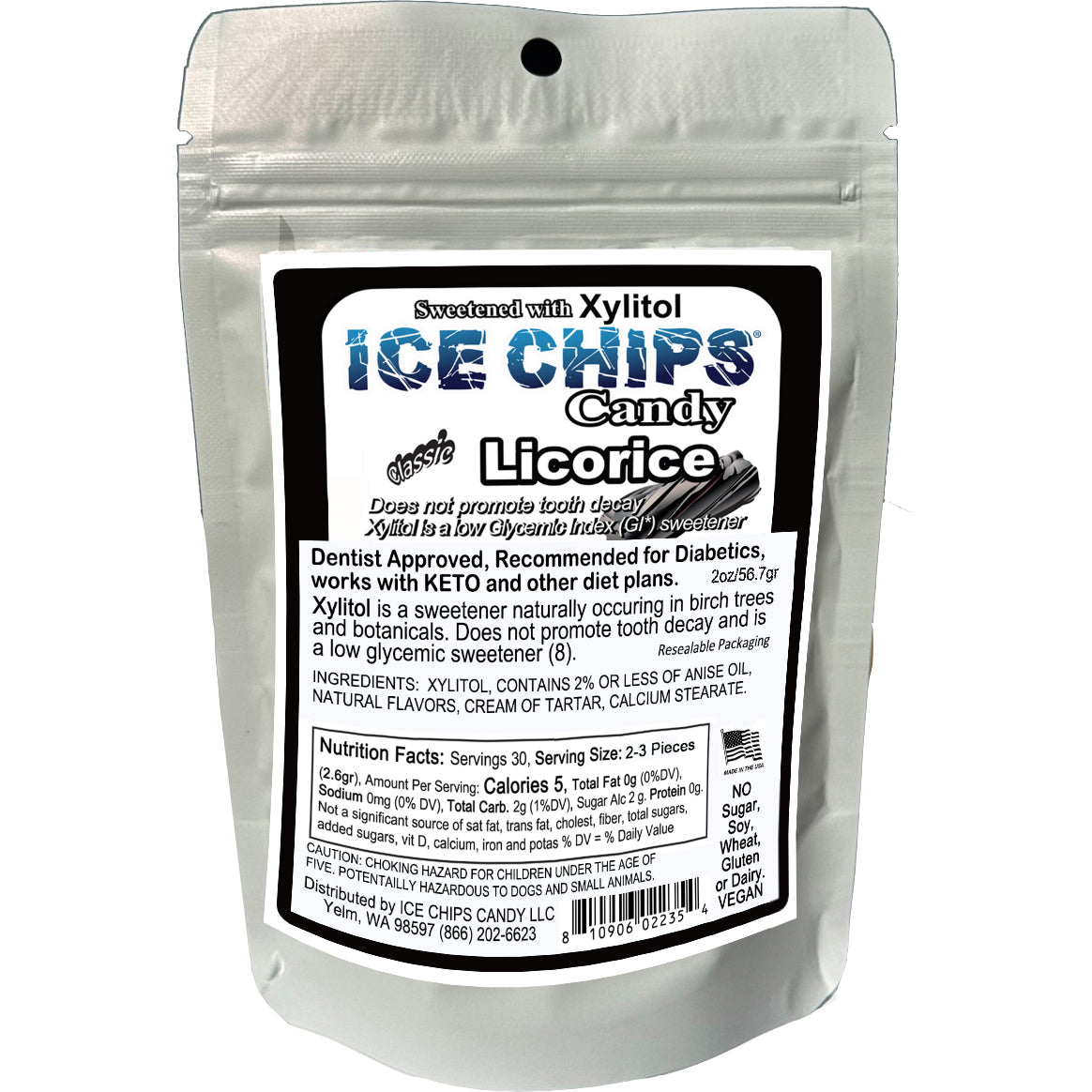 ICE CHIPS® Licorice Xylitol Candy