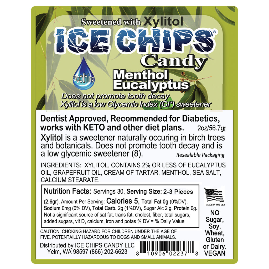 ICE CHIPS® Menthol Eucalyptus Xylitol Candy