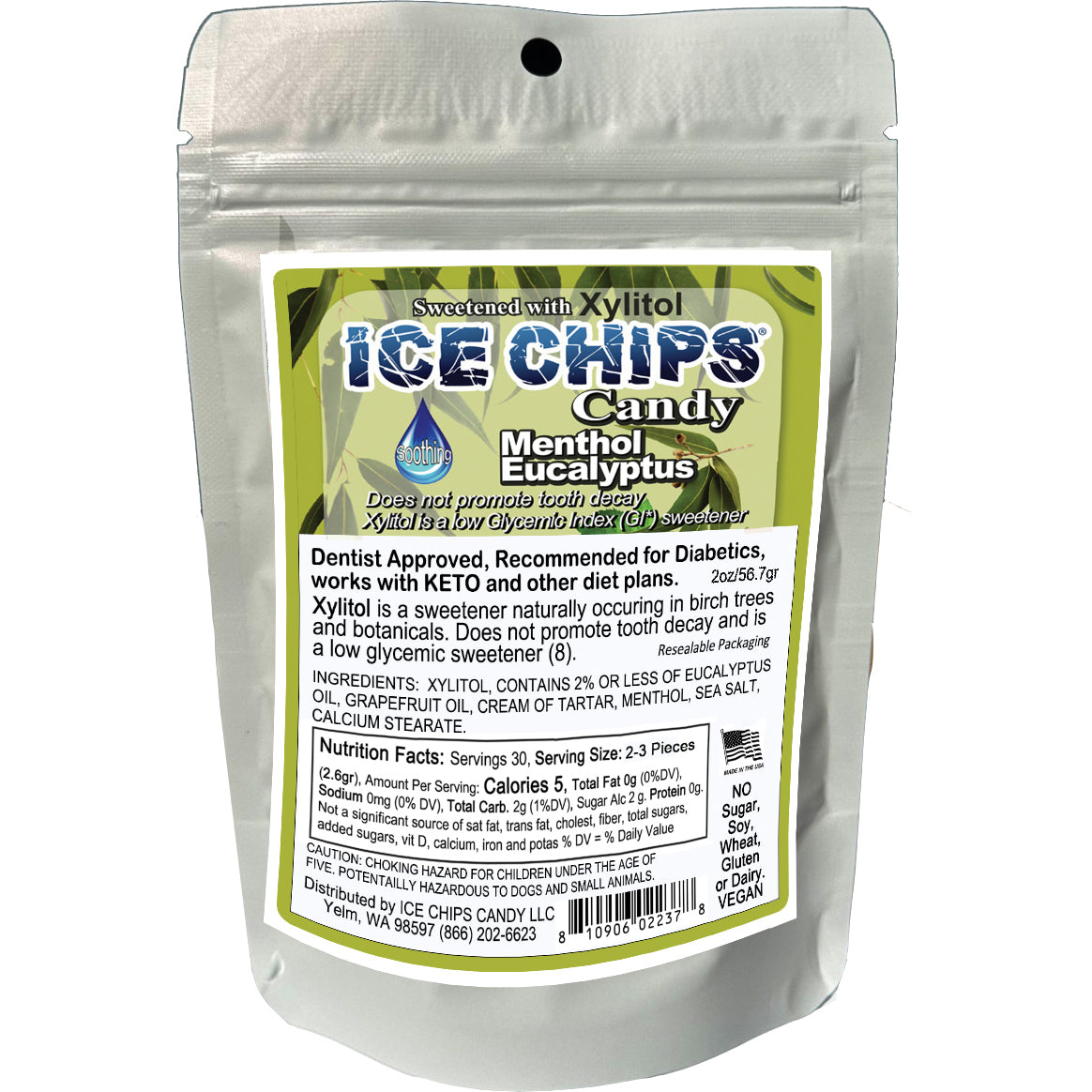 ICE CHIPS® Menthol Eucalyptus Xylitol Candy