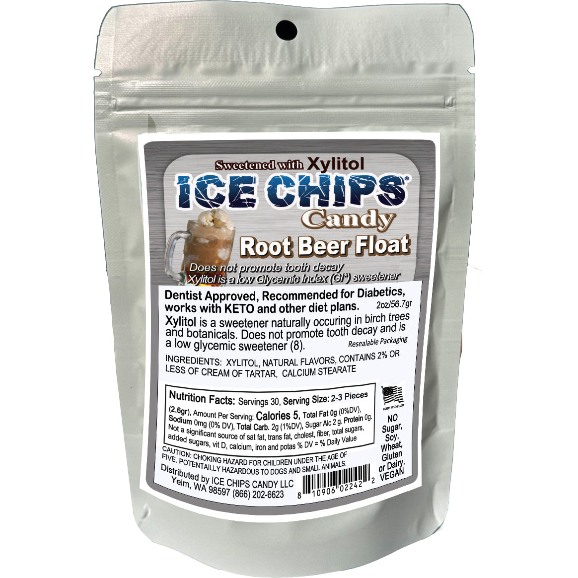 ICE CHIPS® Root Beer Float Xylitol Candy