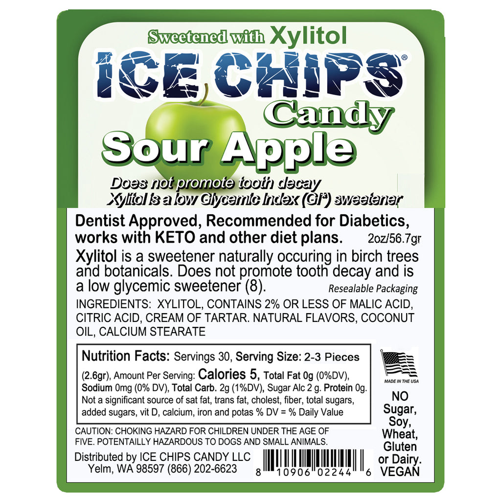 ICE CHIPS® Sour Apple Xylitol Candy