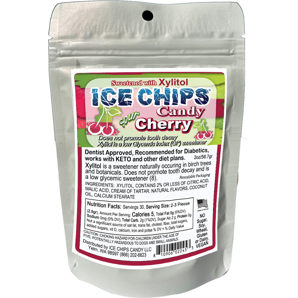 ICE CHIPS® Sour Cherry Xylitol Candy