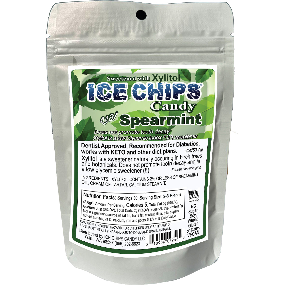 ICE CHIPS® Spearmint Xylitol Mints