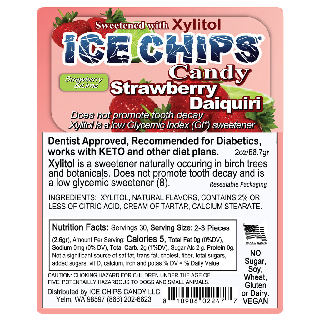 ICE CHIPS® Strawberry Daiquiri Xylitol Candy
