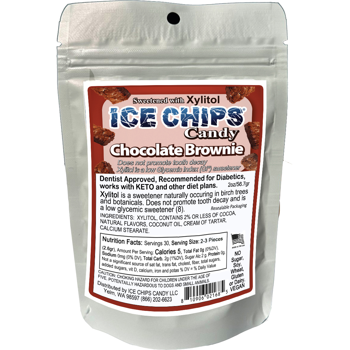 ICE CHIPS® Chocolate Brownie Xylitol Candy