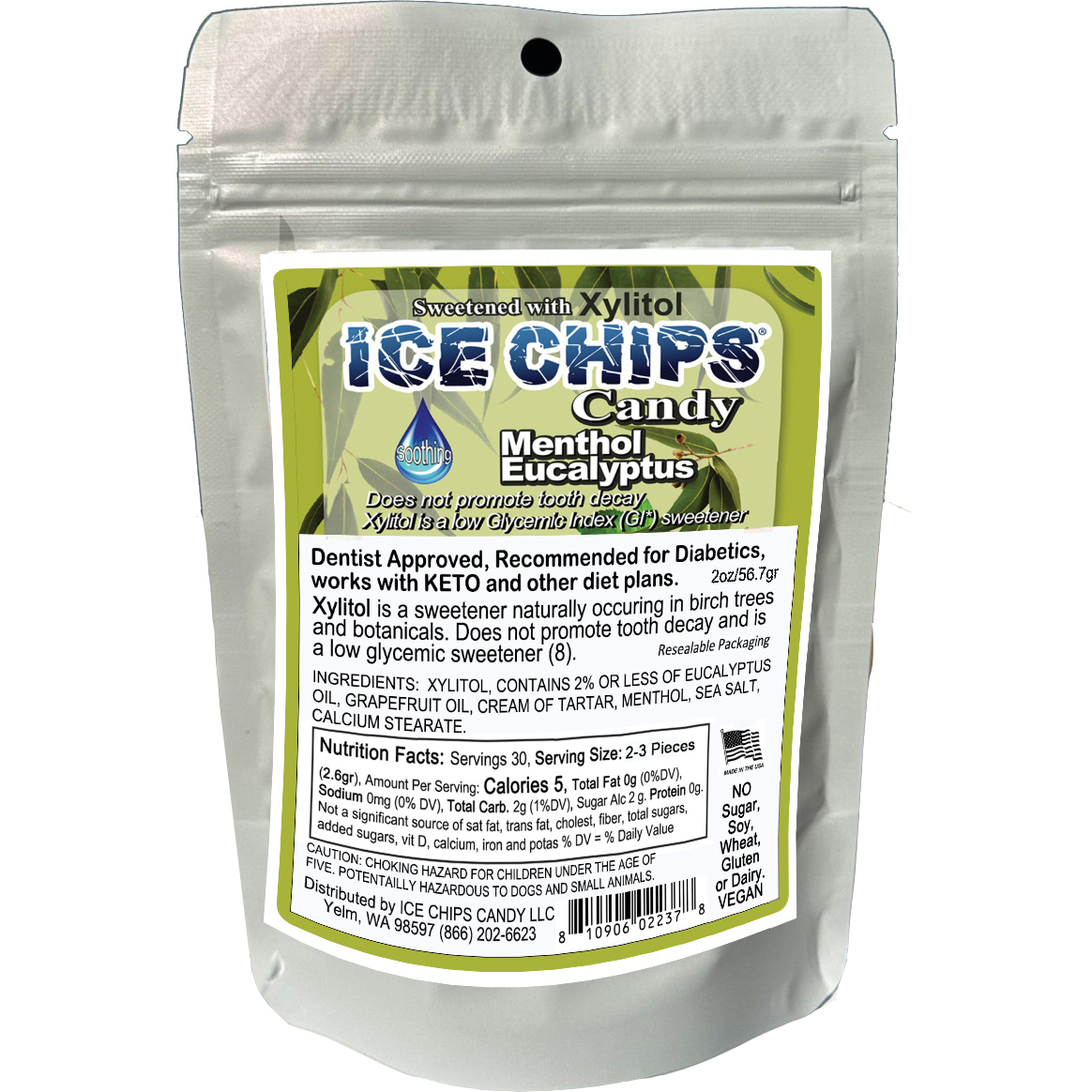 ICE CHIPS® Menthol Eucalyptus Xylitol Candy