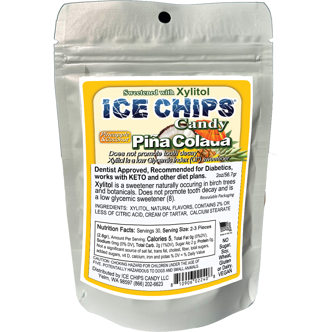 ICE CHIPS® Pina Colada Xylitol Candy