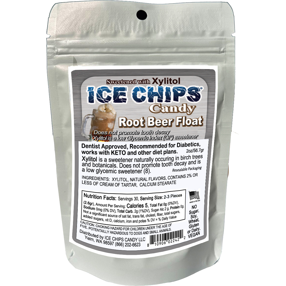 ICE CHIPS® Root Beer Float Xylitol Candy